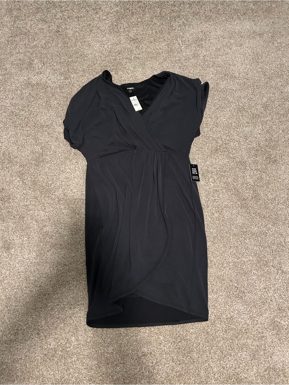 Express Black V-Neck Wrap Mini Dress